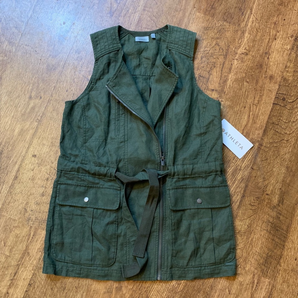 NWT Athleta long linen vest